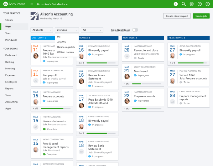 QuickBooks Online Accountant: Practice management