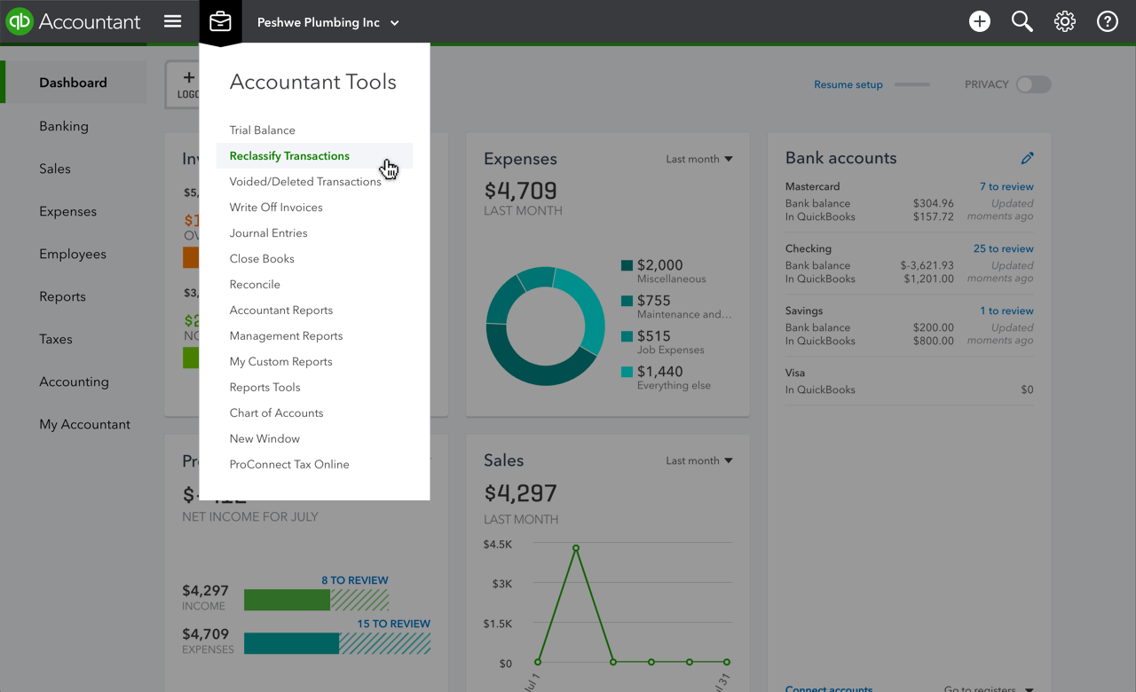 QuickBooks Online Accountant Accountant Tools