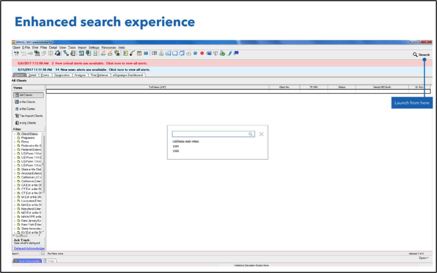 lacerte enhanced search experience