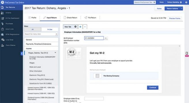 ProConnect Tax Online Get My W2
