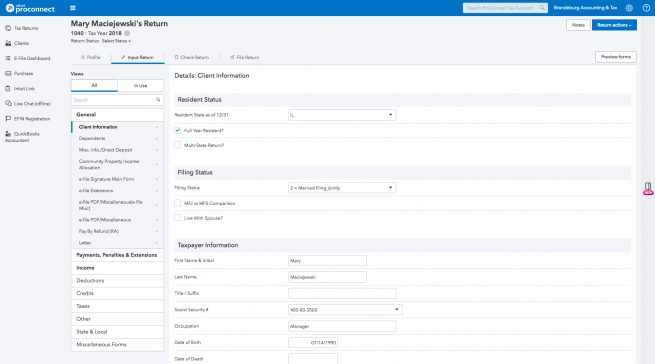 ProConnect Tax Online 2018