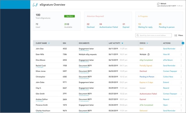 eSignature Dashboard